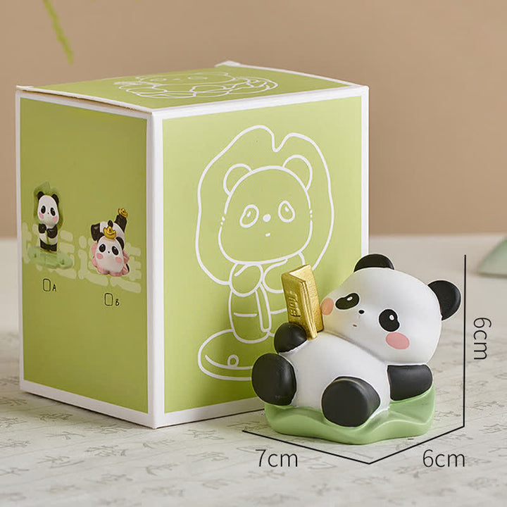 Buddha Stones Resin Lotus Panda Phone Stand Cute Animal Decor - Panda - Reading A Book - Resin (Protection ♥ Stability Energy) - image 9