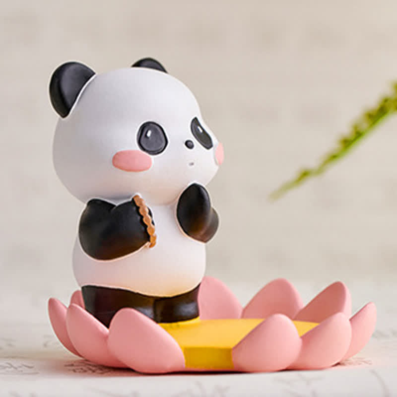 Buddha Stones Resin Lotus Panda Phone Stand Cute Animal Decor - image 16