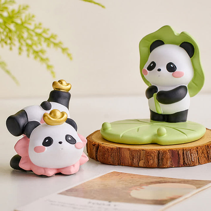 Buddha Stones Resin Lotus Panda Phone Stand Cute Animal Decor - image 4