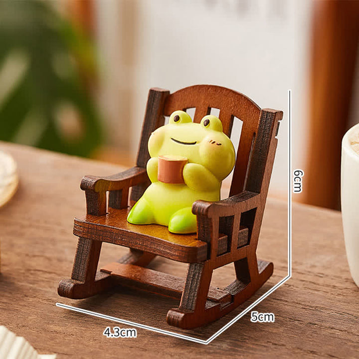 Buddha Stones Resin Kawaii Animal Rocking Chair Comfort Desk Decor - Frog - Resin (Protection ♥ Stability Energy) - image 1