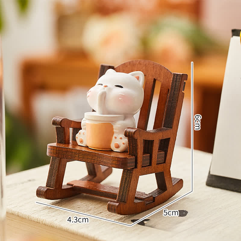 Buddha Stones Resin Kawaii Animal Rocking Chair Comfort Desk Decor - Cat - Resin (Protection ♥ Stability Energy) - image 9