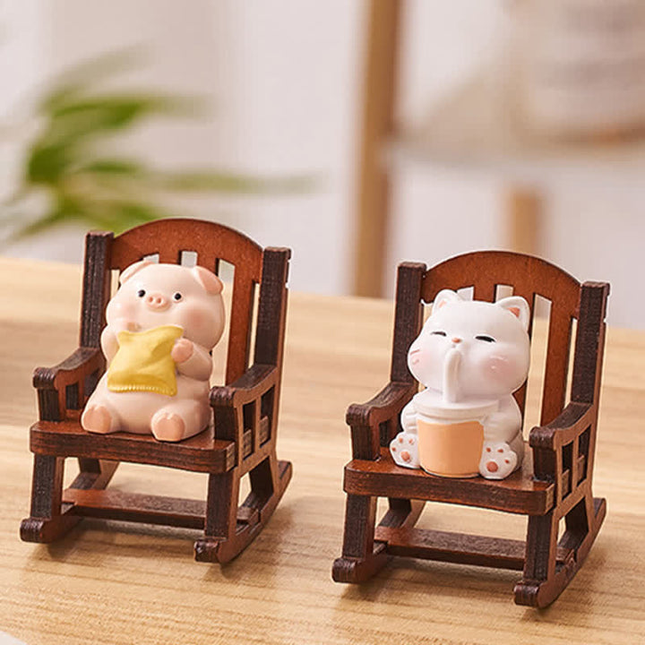 Buddha Stones Resin Kawaii Animal Rocking Chair Comfort Desk Decor - image 11