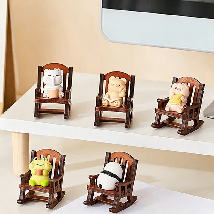 Buddha Stones Resin Kawaii Animal Rocking Chair Comfort Desk Decor - image 13