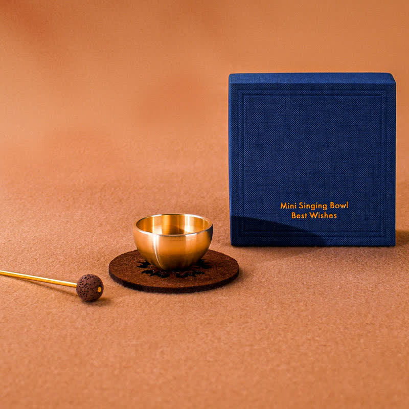 Buddha Stones Brass Mini Grounding Meditation Singing Bowls Gift Set - image 9