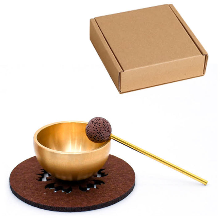 Buddha Stones Brass Mini Grounding Meditation Singing Bowls Gift Set - Simple Packaging - Copper(Balance♥Wealth) - image 10