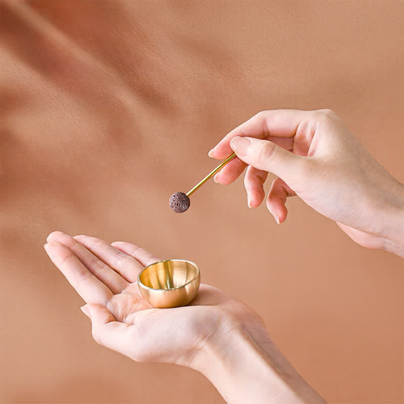 Buddha Stones Brass Mini Grounding Meditation Singing Bowls Gift Set - image 1