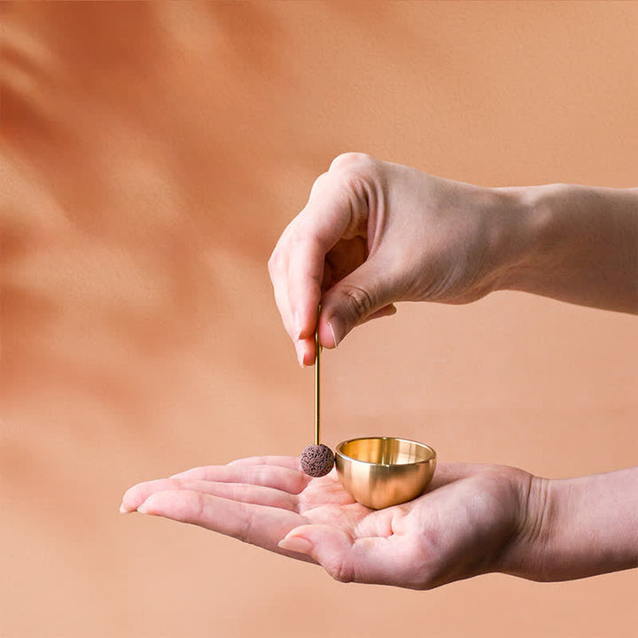 Buddha Stones Brass Mini Grounding Meditation Singing Bowls Gift Set - image 0