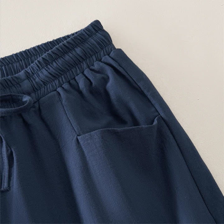 Buddha Stones Summer Casual Minimalist Drawstring Solid Women's Shorts With Pocket - image 4