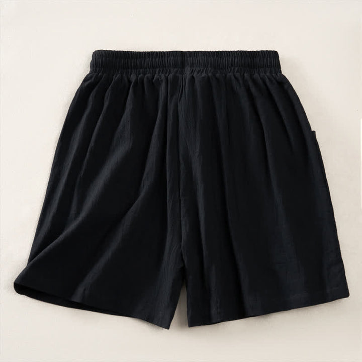 Buddha Stones Summer Casual Minimalist Drawstring Solid Women's Shorts With Pocket - image 8