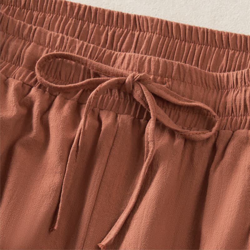 Buddha Stones Summer Casual Minimalist Drawstring Solid Women's Shorts With Pocket - image 22