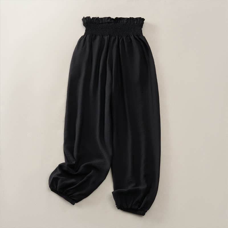 Buddha Stones Summer Casual Minimalist Solid Women's Cropped Pants With Pocket - image 9