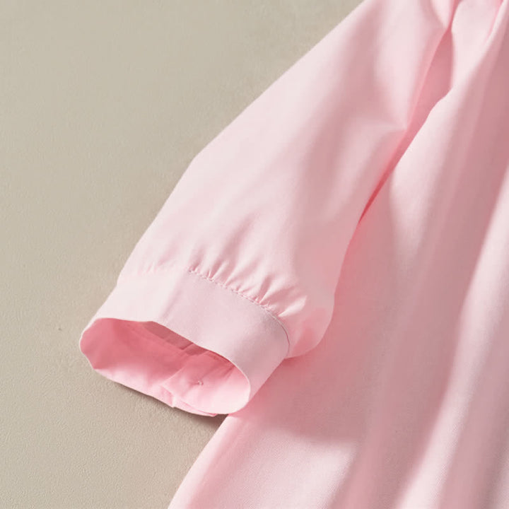 Buddha Stones Summer Minimalist Simple Solid Women's Short Sleeve Dresses With Pocket - image 21