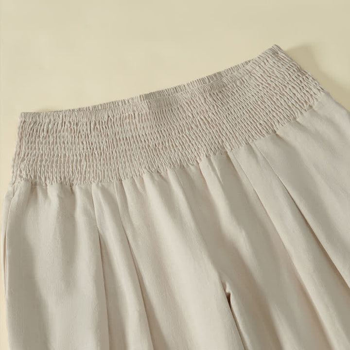 Buddha Stones Spring Summer Casual Minimalist Solid Long Pants Women's Wide Leg Pants With Pocket - image 2