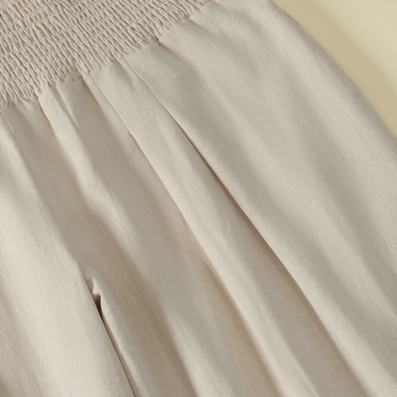 Buddha Stones Spring Summer Casual Minimalist Solid Long Pants Women's Wide Leg Pants With Pocket - image 4