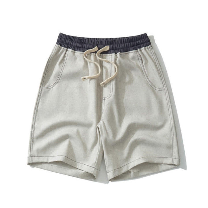 Buddha Stones Summer Casual Athletic Drawstring Solid Men's Cropped Pants With Pocket - Beige - US/UK/AU42, EU52 (3XL) - image 8