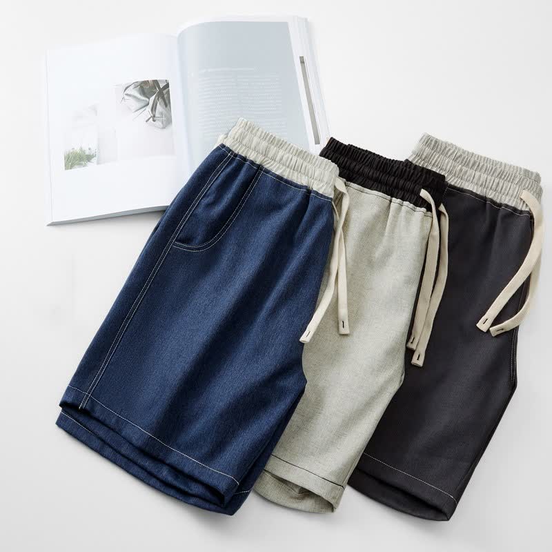 Buddha Stones Summer Casual Athletic Drawstring Solid Men's Cropped Pants With Pocket - image 11