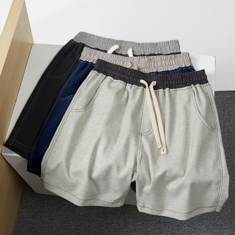 Buddha Stones Summer Casual Athletic Drawstring Solid Men's Cropped Pants With Pocket - image 12