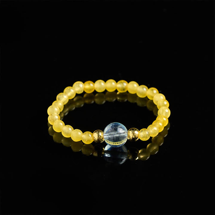 Buddha Stones 2mm Mini Beads Natural Rhodonite Aquamarine Topaz Rose Quartz Healing Elastic Ring - image 9