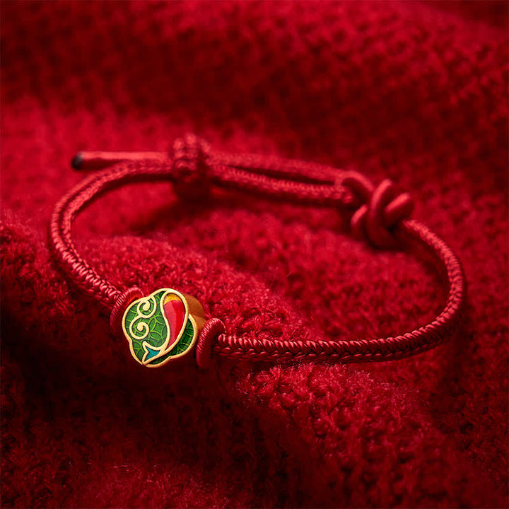 Buddha Stones Handmade Red String Double Koi Fish Protection Braided Cord Adjustable Bracelet - Dark Red - 5.91-7.48 in (15-19cm) - image 0