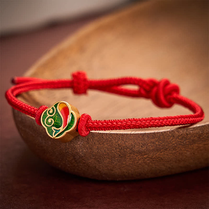 Buddha Stones Handmade Red String Double Koi Fish Protection Braided Cord Adjustable Bracelet - image 10