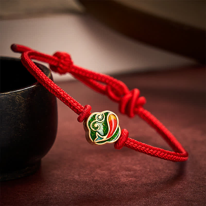 Buddha Stones Handmade Red String Double Koi Fish Protection Braided Cord Adjustable Bracelet - Red - 5.91-7.48 in (15-19cm) - image 9