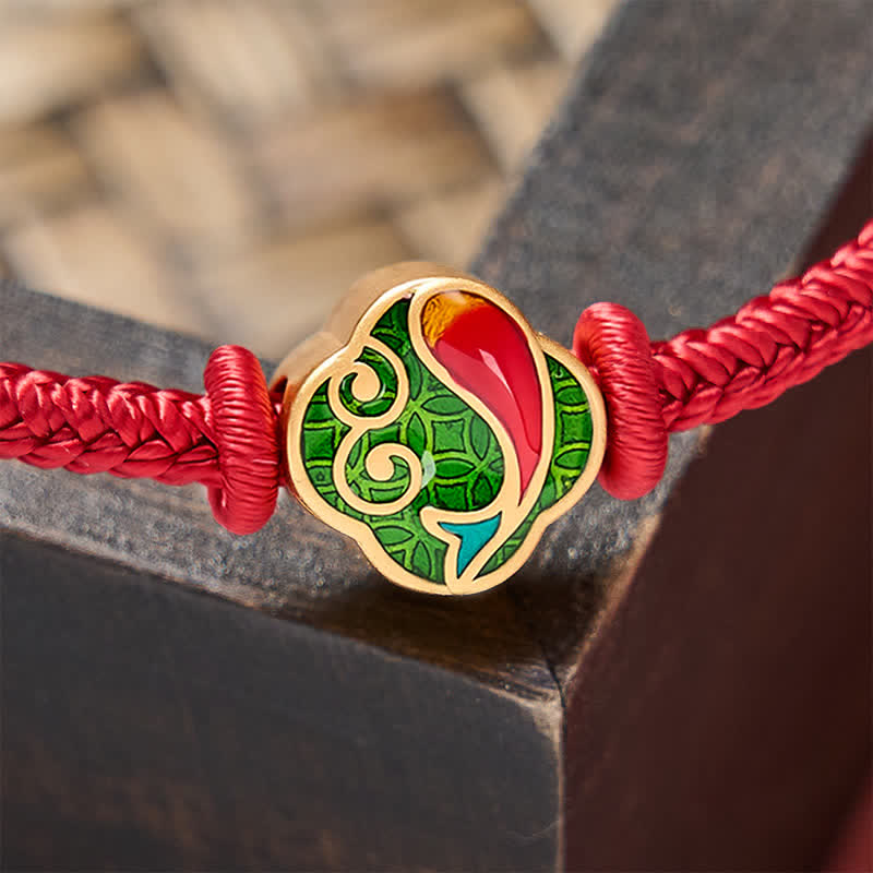 Buddha Stones Handmade Red String Double Koi Fish Protection Braided Cord Adjustable Bracelet - image 5
