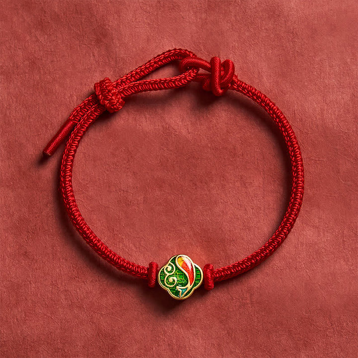 Buddha Stones Handmade Red String Double Koi Fish Protection Braided Cord Adjustable Bracelet - image 12