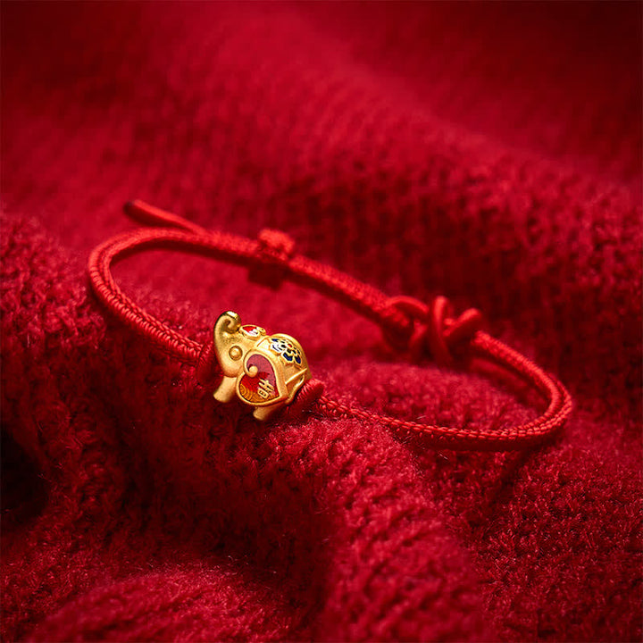 Buddha Stones Handmade Red String Elephant Love Heart Protection Braided Adjustable Bracelet - image 11