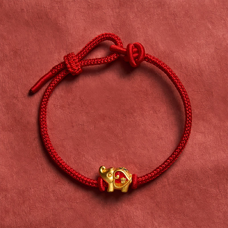 Buddha Stones Handmade Red String Elephant Love Heart Protection Braided Adjustable Bracelet - image 9