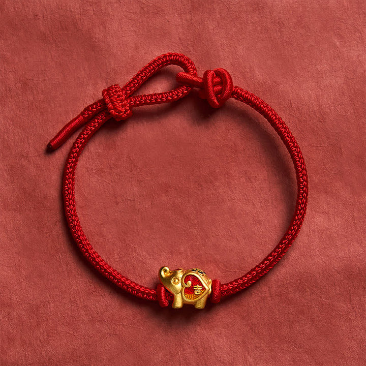 Buddha Stones Handmade Red String Elephant Love Heart Protection Braided Adjustable Bracelet - image 9