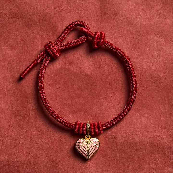Buddha Stones Handmade Braided Red String Love Heart Charm Protection Luck Bracelet - image 1
