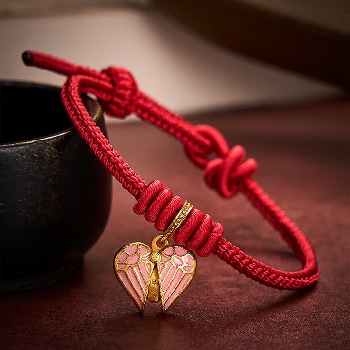 Buddha Stones Handmade Braided Red String Love Heart Charm Protection Luck Bracelet - image 5