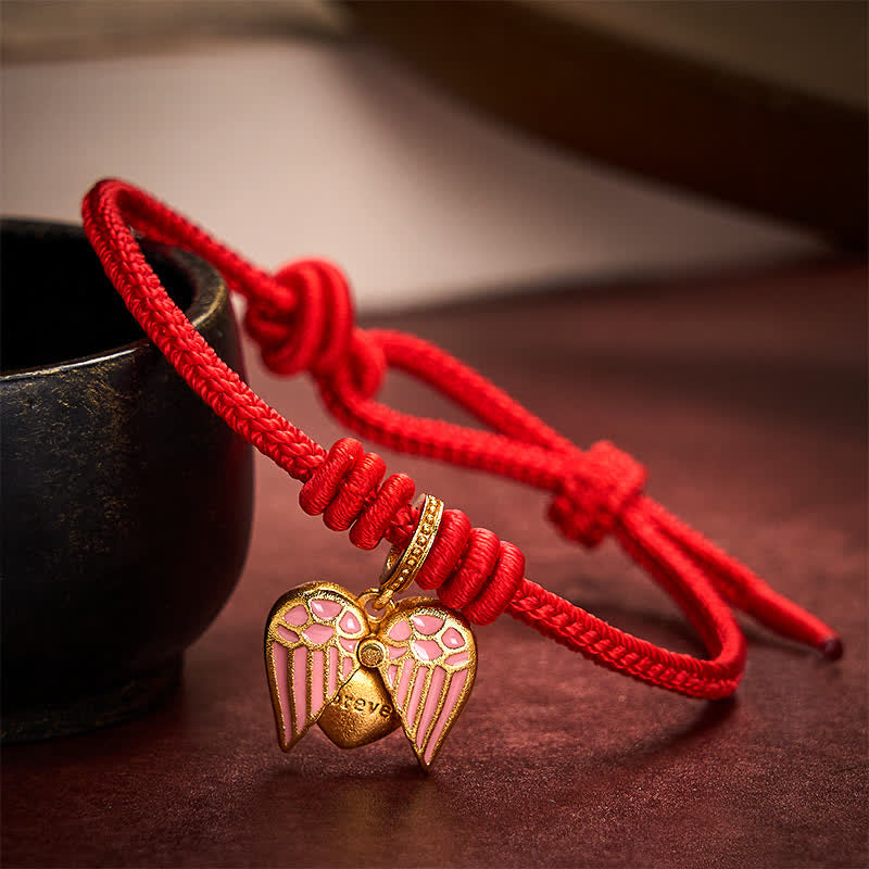 Buddha Stones Handmade Braided Red String Love Heart Charm Protection Luck Bracelet - Red - 5.91-7.48 in (15-19cm) - image 9