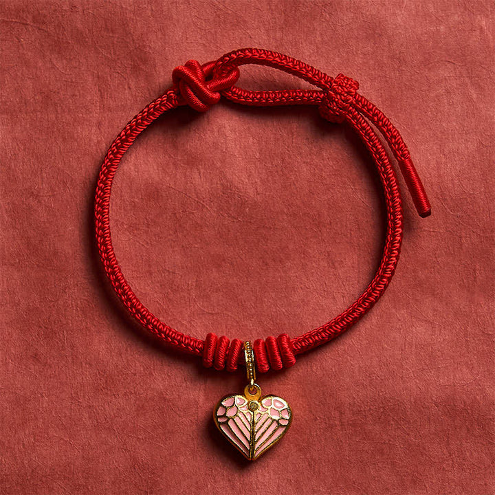 Buddha Stones Handmade Braided Red String Love Heart Charm Protection Luck Bracelet - image 13