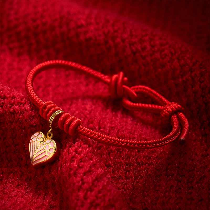 Buddha Stones Handmade Braided Red String Love Heart Charm Protection Luck Bracelet - image 11