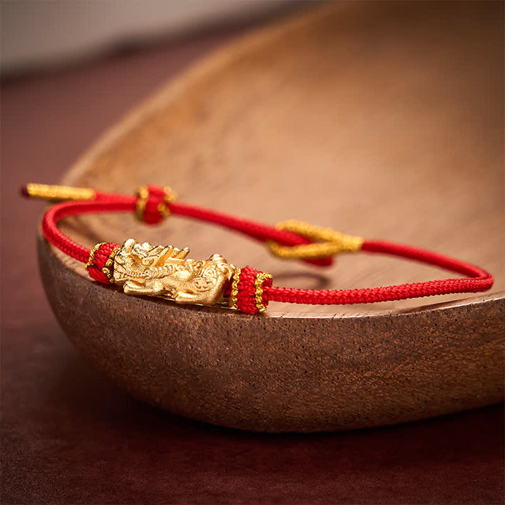 Buddha Stones Hand Woven Red String PiXiu Luck Bracelet - image 1