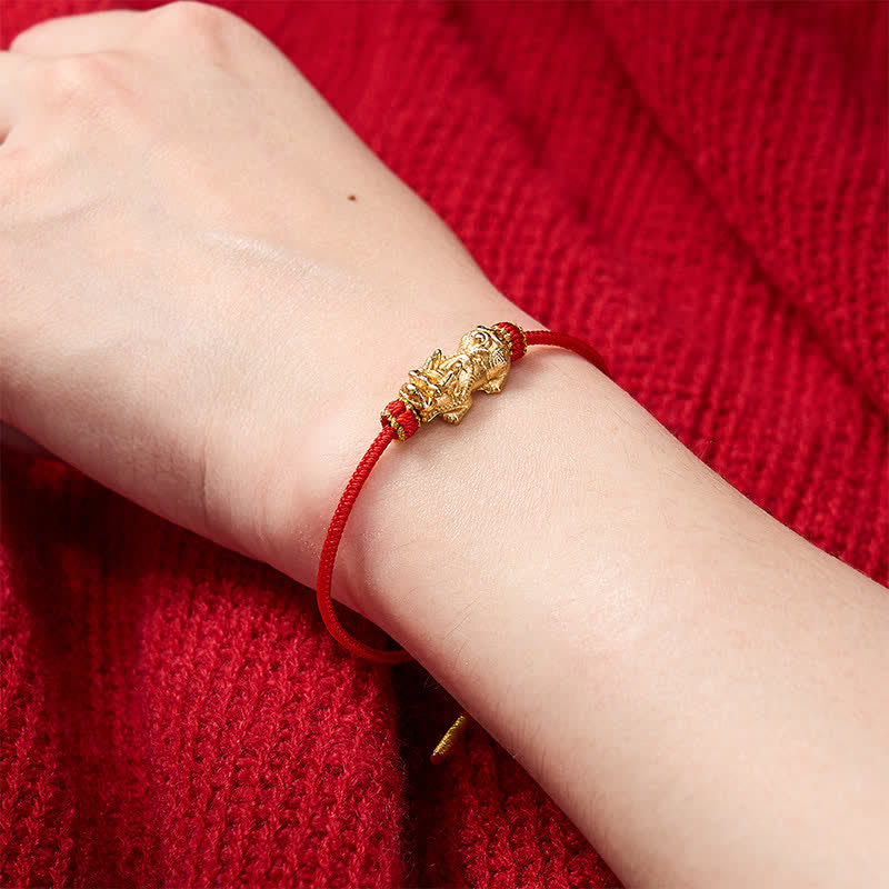 Buddha Stones Hand Woven Red String PiXiu Luck Bracelet - image 4