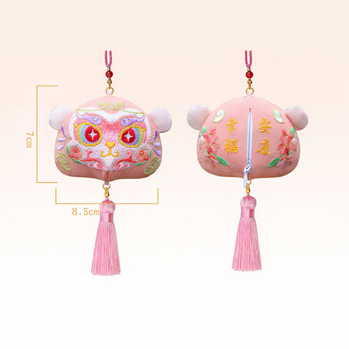 Buddha Stones Chinese Zodiac Embroidered Dragon Tiger Tassel Luck Cute Animal Decor - Monkey - image 26