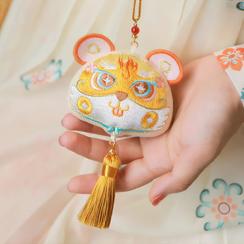 Buddha Stones Chinese Zodiac Embroidered Dragon Tiger Tassel Luck Cute Animal Decor - image 15