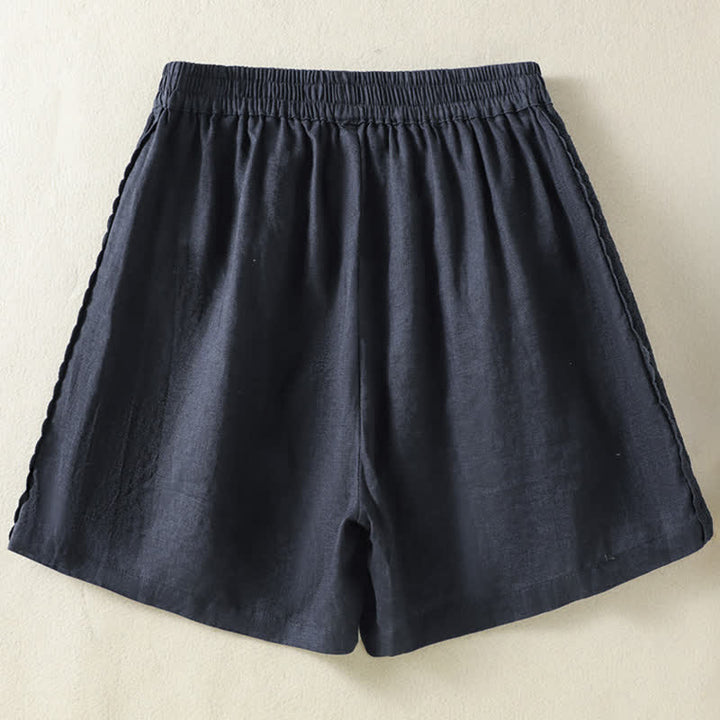 Buddha Stones Summer Casual Boho Solid Decorative Side Lace Women's Shorts With Pockets - image 11