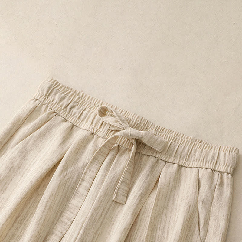 Buddha Stones Summer Casual Minimalist Drawstring Solid Ankle Pants Women's Straight Leg Pants With Pockets - image 2