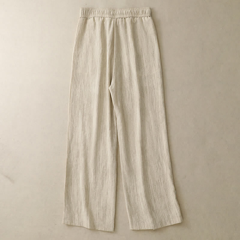 Buddha Stones Summer Casual Minimalist Drawstring Solid Ankle Pants Women's Straight Leg Pants With Pockets - image 1