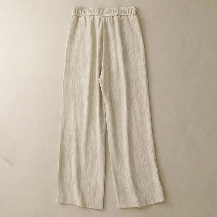 Buddha Stones Summer Casual Minimalist Drawstring Solid Ankle Pants Women's Straight Leg Pants With Pockets - image 1