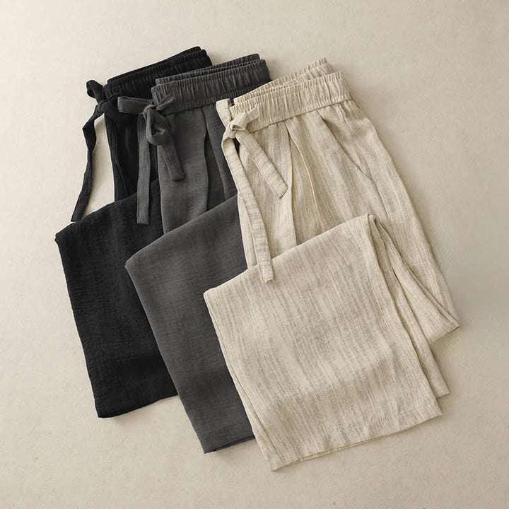 Buddha Stones Summer Casual Minimalist Drawstring Solid Ankle Pants Women's Straight Leg Pants With Pockets - image 19