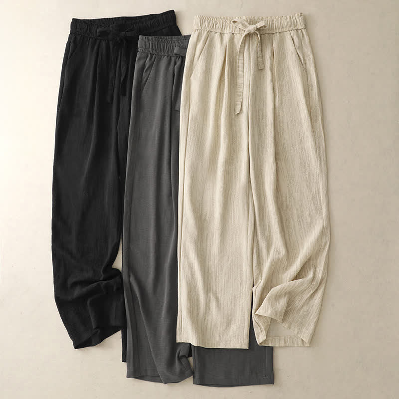 Buddha Stones Summer Casual Minimalist Drawstring Solid Ankle Pants Women's Straight Leg Pants With Pockets - image 18