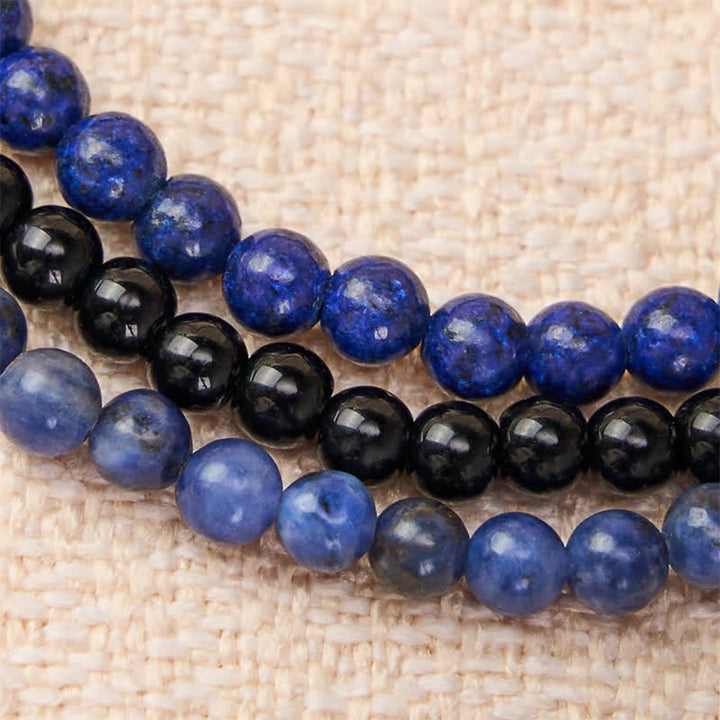 Buddha Stones 3pcs "Put Your Mind to Rest" Lapis Lazuli Balance Bracelet Includes Gift Message Card - image 4