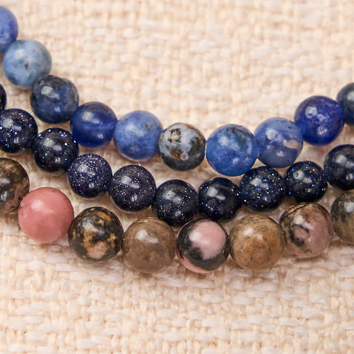 Buddha Stones 3pcs "Find Inner Clarity" Rhodonite Compassion Bracelet Includes Gift Message Card - image 4