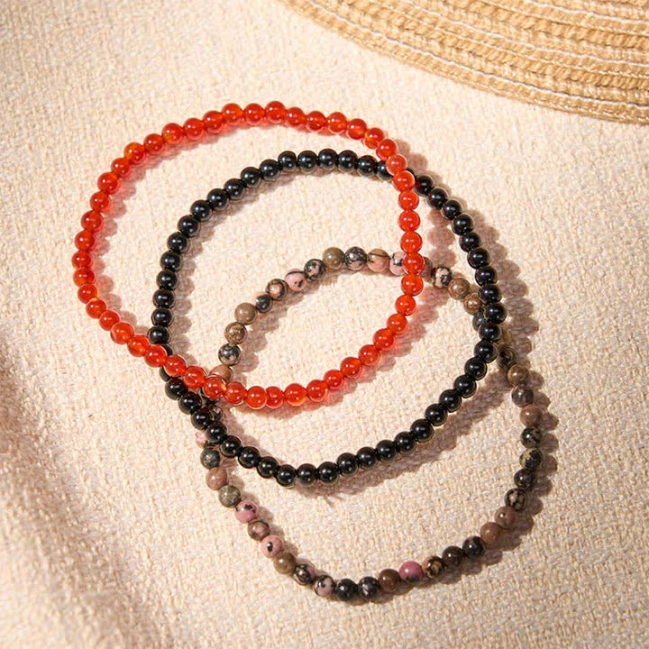 Buddha Stones 3pcs "Embrace Inner Power" Red Agate Confidence Bracelet Includes Gift Message Card - image 2