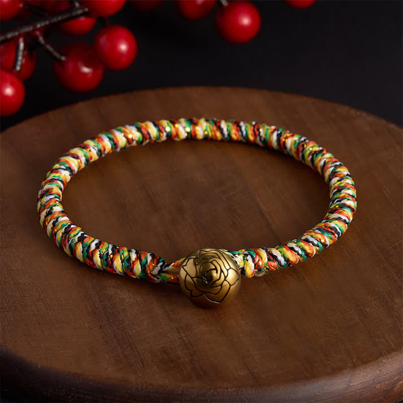 Buddha Stones Hand-woven Colorful String Lotus Balance Braided Bracelet - Rose - 7.5 in (19 cm) - image 17