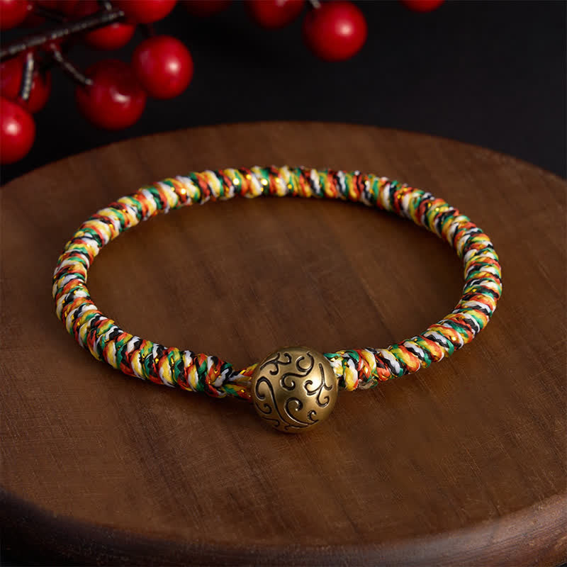 Buddha Stones Hand-woven Colorful String Lotus Balance Braided Bracelet - Auspicious Clouds - 7.5 in (19 cm) - image 15
